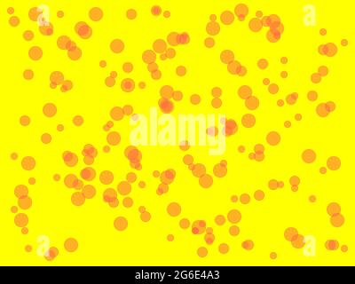 Abstrakte minimalistische rote Illustration mit Kreisen und gelbem Hintergrund Stockfoto