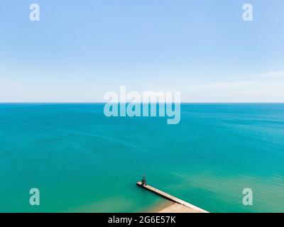Luftaufnahme des Loyola Beach im Rogers Park Stockfoto