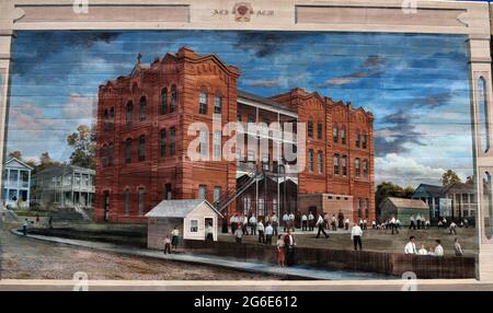 Brüder des Heiligen Herzens, Teil der Wandmalereien am Flussufer, Vicksburg, Mississippi Stockfoto