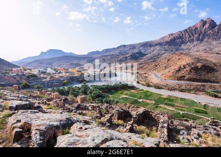 Landschaft von Al Hamra, Ad Dakhiliyah, Sultanat von Oman Stockfoto