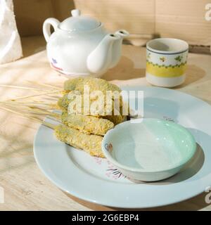 Indonesisches Street Food, Chicken Sempol Stockfoto