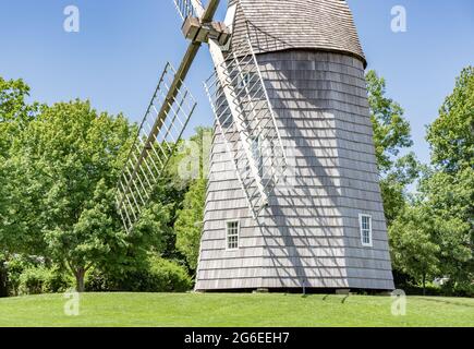 Detailbild der Hook Windmill, East Hampton, NY Stockfoto