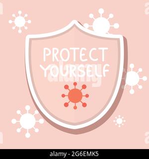 Schützen Sie sich Stempel Stock Vektor