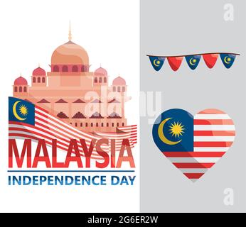 Flyer zur Unabhängigkeit malaysias Stock Vektor