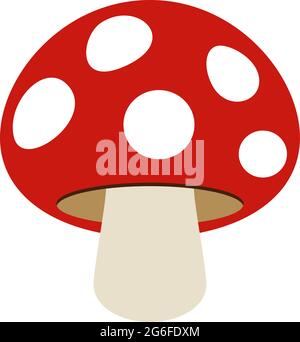 Einfache rote Amanita Fliege agarische Pilze auf einem isolierten weißen Hintergrund. Stock Vektor