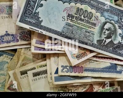 Alte Türkische Lira. Antike Münzen. Stockfoto