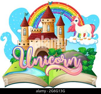 3D Pop-up-Buch mit Märchen Thema Illustration Stock Vektor