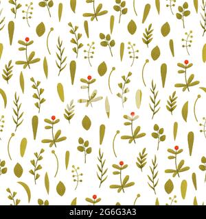 Cartoon mit nahtlosem Blumenmuster. Kleine Frühlingsblume Stockfoto