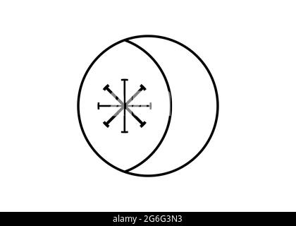 Seax Wica Symbol ist eine Tradition oder Bezeichnung der neo-heidnischen Religion von Wicca, die weitgehend von der Ikonographie des historischen Anglo S inspiriert ist Stock Vektor