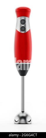 Generischer Stabmixer isoliert auf weißem Hintergrund. 3D-Illustration. Stockfoto