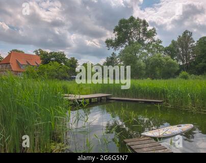 Klein Zecher am Schaalsee, Naturpark Lauenburger Seen, Deutschland, Mecklenburg-Vorpommern, Seedorf, Klein Zecher Stockfoto