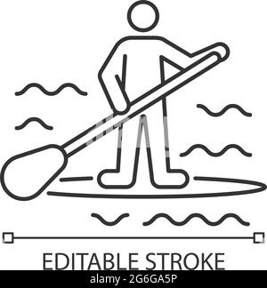 Paddle Board Surfen Linear Icon Stock Vektor