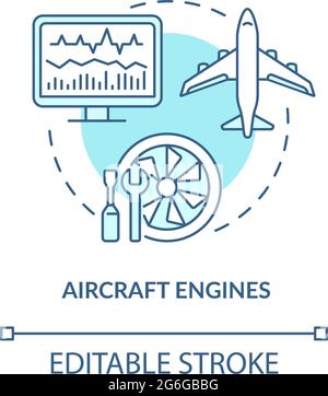 Symbol für das Konzept der Flugzeugmotoren Stock Vektor