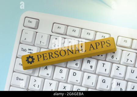 Konzeptionelle Bildunterschrift Persönliche Apps. Business Approach Organizer Online-Kalender Private Informationen Daten Zusammenfassung Internet Problem beheben, pflegen Stockfoto
