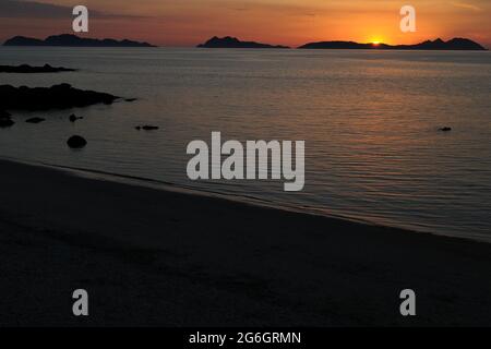 Cies-Inseln aus Vigo (Bild: © Julen Pascual Gonzalez) Stockfoto