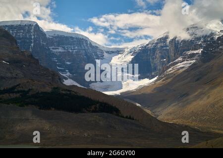 Athabasca Glacier Alberta Kanada. Athabasca-Gletscher im Jasper-Nationalpark. Columbia Icefields Parkway, Canadian Rockies. Stockfoto