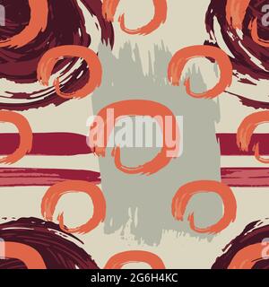 Abstrakte kreative nahtlose Muster mit Blots, Punkten, Pinselstrichen und künstlerischen Hintergrund. Modernes Design für Papier, Bezüge, Stoffe. Textur Multicol Stock Vektor
