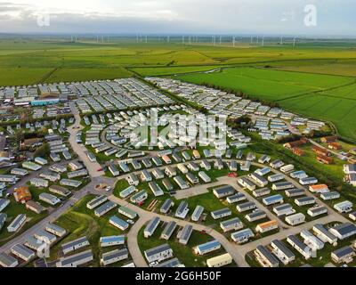 Luftaufnahme von Parkdean Camber Sands Holiday Park, Camber, East Sussex Stockfoto