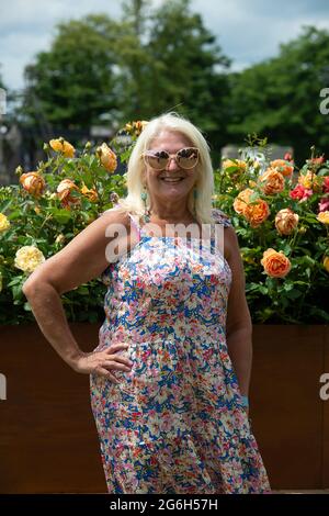 East Molesey, Surrey, Großbritannien. Juli 2021. Journalistin und TV-Moderatorin Vanessa Feltz. Quelle: Maureen McLean/Alamy Live News Stockfoto