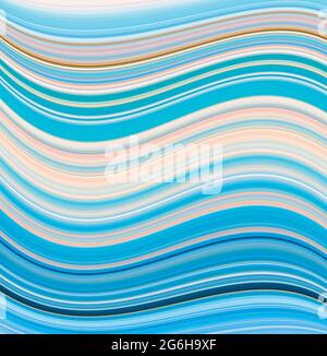 Abstrakte Hintergrunddarstellung mit welligen blauen Streifen Stockfoto