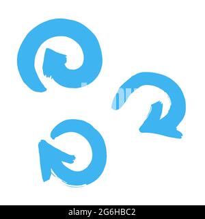 Handzeichnung Farbe, Pinselzeichnung. Isoliert auf weißem Hintergrund. Symbol für den Doodle-Grunge-Stil. Pfeilsymbole Stock Vektor