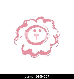 Handzeichnung Farbe, Pinselzeichnung. Isoliert auf weißem Hintergrund. Symbol für den Doodle-Grunge-Stil. Dekoratives Element. Umriss, Liniensymbol, Zeichentrickfilm Stock Vektor