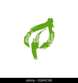 Symbol für den Doodle-Grunge-Stil. Handzeichnung Farbe, Pinselzeichnung. Symbol für den Lamellenbaum Stock Vektor
