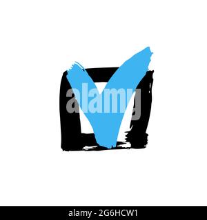 Handzeichnung Farbe, Pinselzeichnung. Isoliert auf weißem Hintergrund. Symbol für den Doodle-Grunge-Stil. Gliederungsdarstellung. Ein-Symbol Stock Vektor