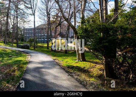 Weg durch den Campus der Mount saint vincent Universität Stockfoto