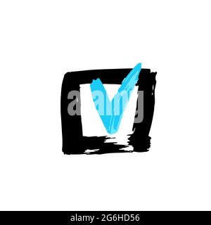 Handzeichnung Farbe, Pinselzeichnung. Isoliert auf weißem Hintergrund. Symbol für den Doodle-Grunge-Stil. Gliederung. Ein-Symbol Stock Vektor