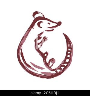 Handzeichnung Farbe, Pinselzeichnung. Isoliert auf weißem Hintergrund. Symbol für den Doodle-Grunge-Stil. Dekoratives Element. Umriss, Liniensymbol, Zeichentrickfilm Stock Vektor