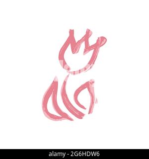 Handzeichnung Farbe, Pinselzeichnung. Isoliert auf weißem Hintergrund. Symbol für den Doodle-Grunge-Stil. Dekoratives Element. Umriss, Liniensymbol, Zeichentrickfilm Stock Vektor