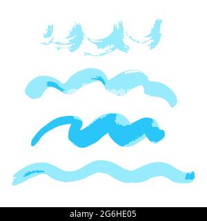 Handzeichnung Farbe, Pinselzeichnung. Isoliert auf weißem Hintergrund. Symbol für den Doodle-Grunge-Stil. Dekoratives Element. Umriss, Liniensymbol, Zeichentrickfilm Stock Vektor