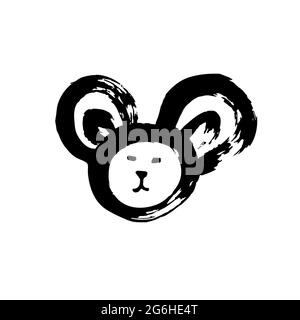 Handzeichnung Farbe, Pinselzeichnung. Isoliert auf weißem Hintergrund. Symbol für den Doodle-Grunge-Stil. Dekorativ. Umriss, Liniensymbol, Cartoon-Illustration. Mou Stock Vektor