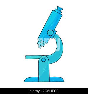 Medizinisches Symbol. Vektorgrafik im Handzeichnen-Stil. Bild auf weißem Hintergrund isoliert. Medizinisches Gerät. Mikroskop Stock Vektor