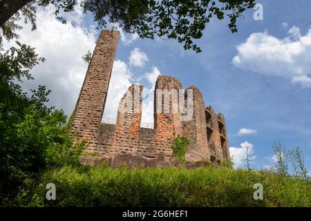 Burgruine Ramburg bei Ramberg im Pfälzerwald, Deutschland Stockfoto