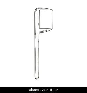 Umriss medizinisches Symbol. Vektorgrafik im Handzeichnen-Stil. Bild auf weißem Hintergrund isoliert. Medizinisches Gerät. Zahnstocher aus Zahnseide Stock Vektor