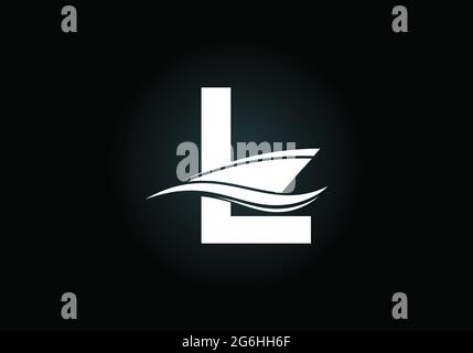 Großbuchstabe L mit der Design-Vorlage für das Schiff, die Kreuzfahrt oder das Boot-Logo, Stock Vektor