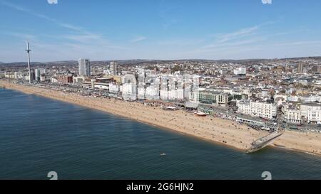 British Airways i360, Attraktion Brighton UK Luftaufnahme Sommer 2021 Stockfoto