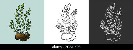 Symbolsatz. Haarwachstum. Marine Thema Symbol in Hand zeichnen Stil. Niedliche kindliche Illustration des Meeres Leben. Symbol, Abzeichen, Aufkleber, Aufdruck für Kleidung Stock Vektor