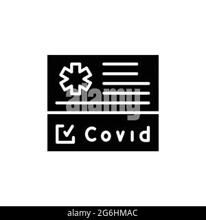 Ärztliches Zertifikat der Impfung covid Farbliniensymbol. Isoliertes Vektorelement. Skizzieren Sie das Piktogramm für Webseite, mobile App, Promo Stock Vektor