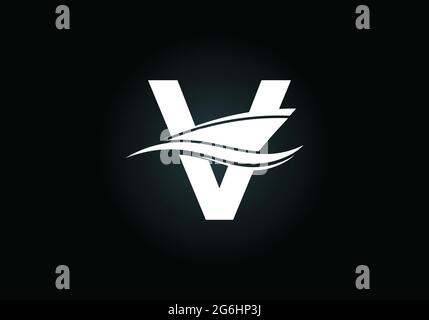 Großbuchstabe V mit der Design-Vorlage für das Schiff, die Kreuzfahrt oder das Boot-Logo, Stock Vektor
