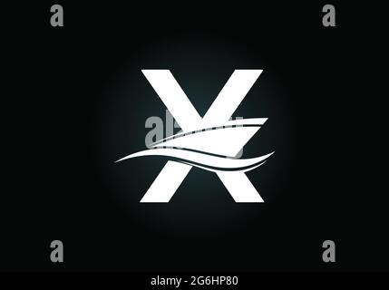 Großbuchstabe X mit der Design-Vorlage für das Schiff, die Kreuzfahrt oder das Boot-Logo, Stock Vektor
