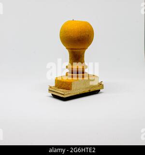 Stempel auf weißem Hintergrund Stockfoto