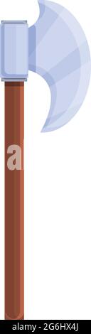 Mittelalterliche Axt Symbol Cartoon-Vektor. Kampfwaffe. War viking Axt Stock Vektor