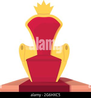König Thron Symbol Cartoon-Vektor. Stuhl mit königlicher Krone. Goldener Sitz Stock Vektor