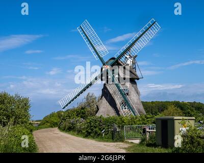 Alte Mühle Charlotte in Nieby, Geltinger Birk, Schleswig-Holstein, Deutschland in Europa Stockfoto