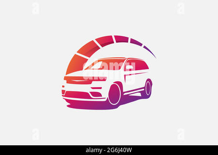 SUV-Details und Service-Logo . Automobil-Logo-Vorlage. suv-Illustration Logo Design-Vorlage Illustration für Auto Detaillierung, Garage, Parkplatz Serv Stock Vektor