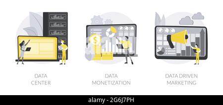 Verkauf von abstrakten Konzept-Vektor-Illustrationen der Datenbank. Stock Vektor