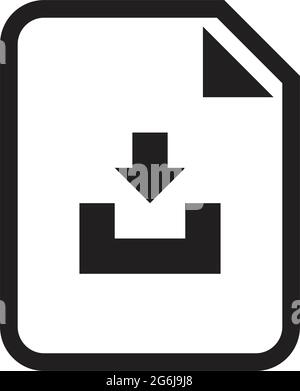 Laden Sie den Symbolvektor für das Dokument herunter, und laden Sie die Datei für Geschäftsanwendungsdaten und Finanzdaten in einer Abbildung mit einem Glyphen-Piktogramm herunter Stock Vektor